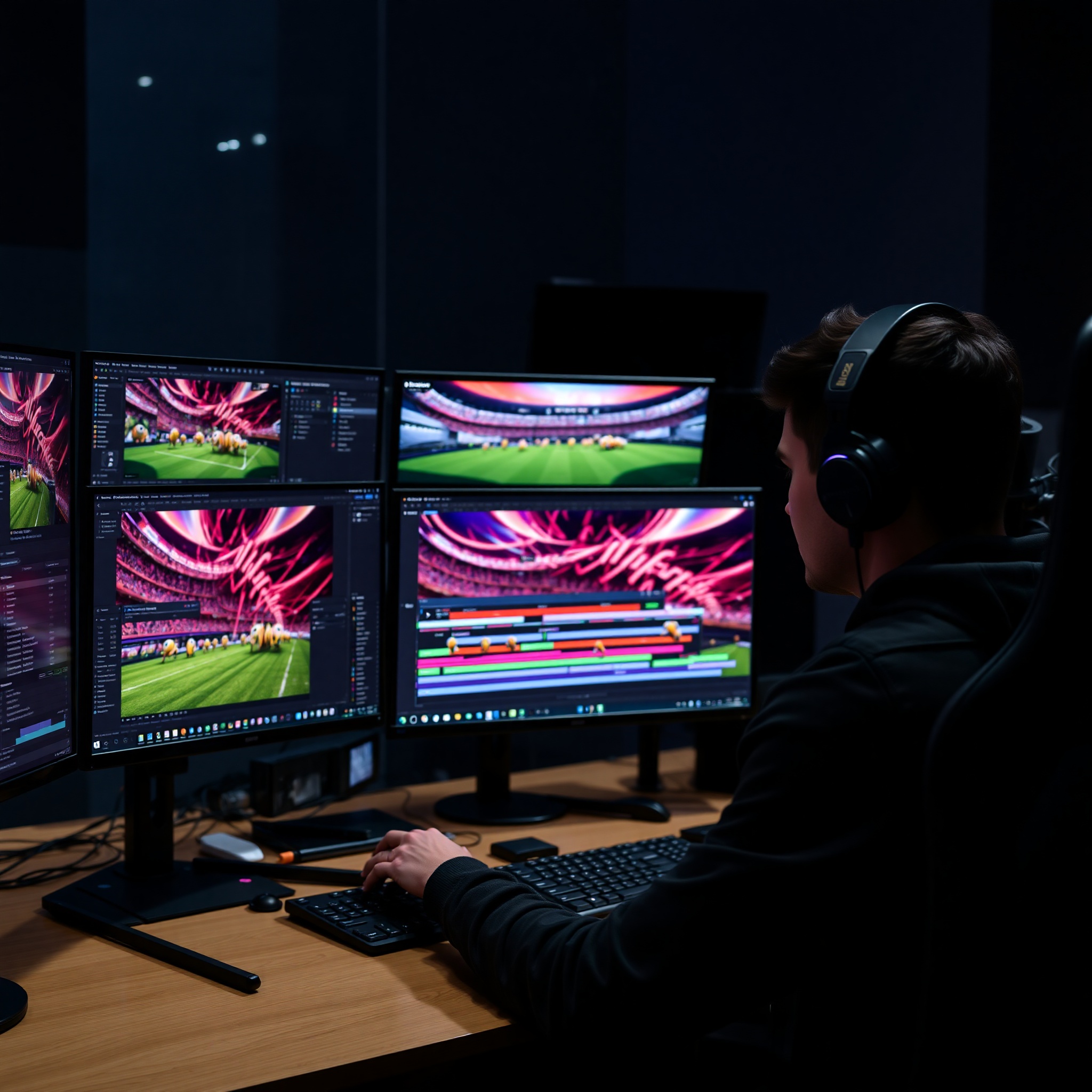 Motion graphics animation showing dynamic text and shape transformations