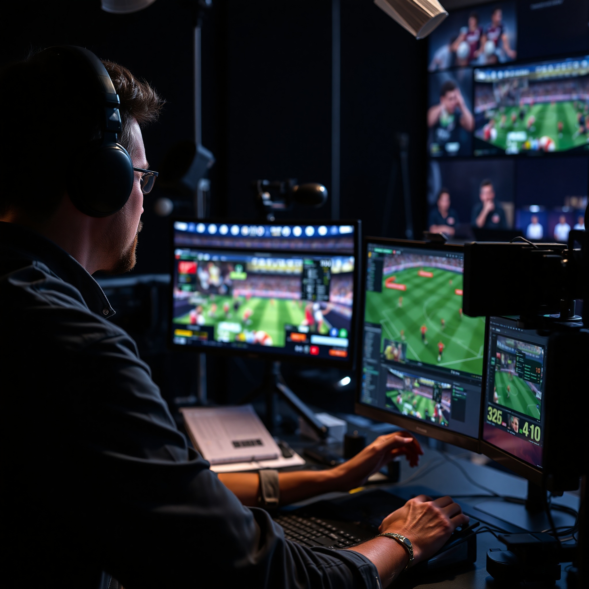 Visual effects artist compositing professional advertising campaign with layered 3D elements